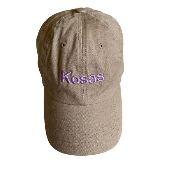 Kosas Brand Baseball Hat Cap Tan Lilac Embroidered Adjustable One Size Neutral - Picture 1 of 10